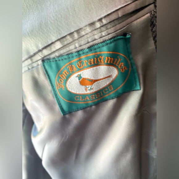 John D Craigmiles Classics Mens Gray Tweed Wool Blazer Jacket Gray Button 42R - Picture 10 of 10